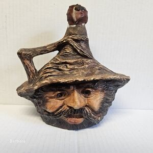 Vintage RARE Italian 2-sided Face Liqueur Bottle (Empty)